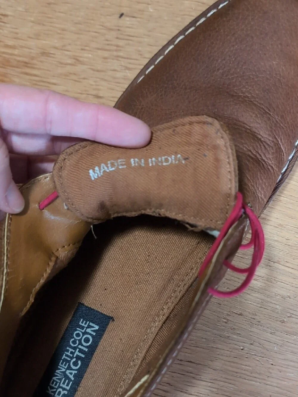 Kenneth Cole Reaction Brown Leather Chukka Boots with Pink Accents